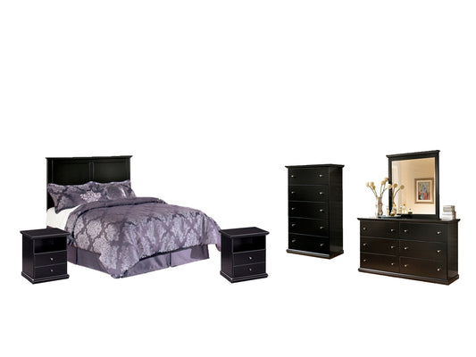 Maribel Full Panel Headboard with Mirrored Dresser, Chest and 2 Nightstands Milwaukee Furniture of Chicago - Furniture Store in Chicago Serving Humbolt Park, Roscoe Village, Avondale, & Homan Square