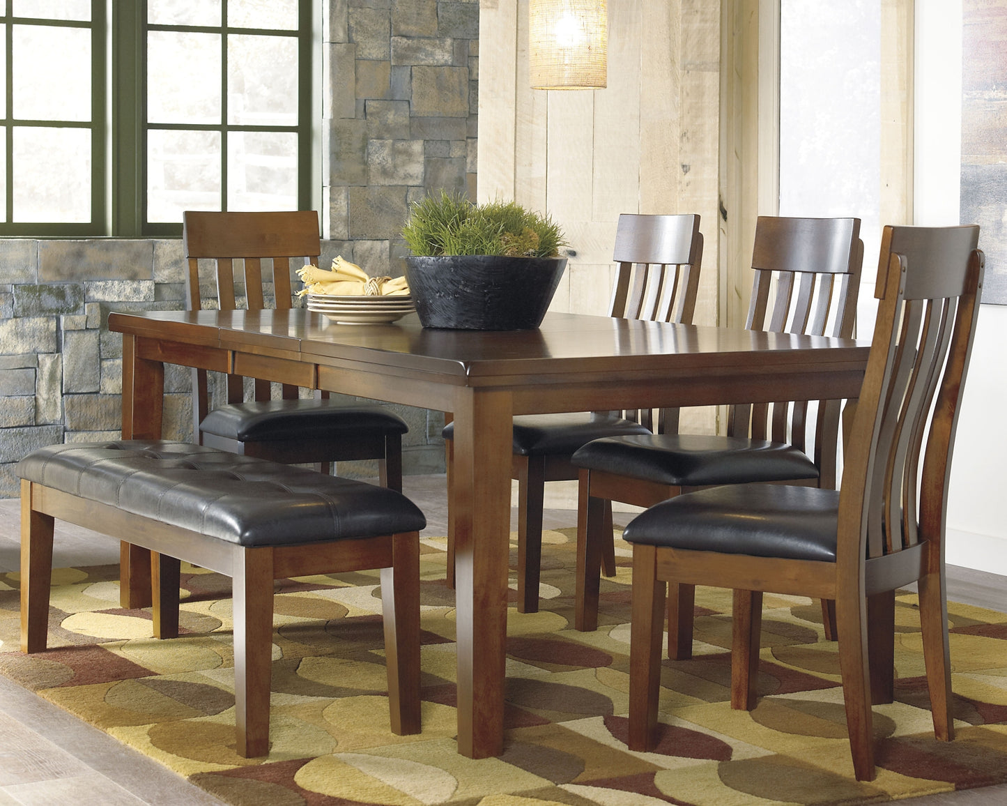 Ralene Dining Table and 4 Chairs and Bench Milwaukee Furniture of Chicago - Furniture Store in Chicago Serving Humbolt Park, Roscoe Village, Avondale, & Homan Square