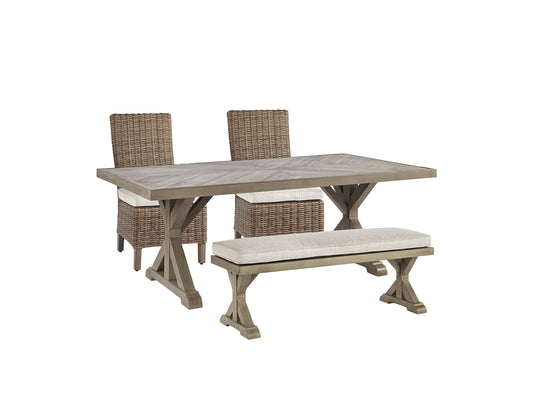 Beachcroft Outdoor Dining Table and 2 Chairs and 2 Benches Milwaukee Furniture of Chicago - Furniture Store in Chicago Serving Humbolt Park, Roscoe Village, Avondale, & Homan Square
