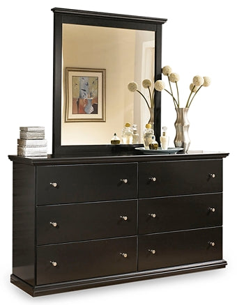 Maribel Twin Panel Bed with Mirrored Dresser and 2 Nightstands Milwaukee Furniture of Chicago - Furniture Store in Chicago Serving Humbolt Park, Roscoe Village, Avondale, & Homan Square