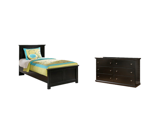 Maribel Twin Panel Bed with Dresser Milwaukee Furniture of Chicago - Furniture Store in Chicago Serving Humbolt Park, Roscoe Village, Avondale, & Homan Square