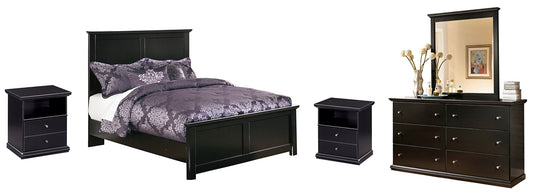 Maribel Full Panel Bed with Mirrored Dresser and 2 Nightstands Milwaukee Furniture of Chicago - Furniture Store in Chicago Serving Humbolt Park, Roscoe Village, Avondale, & Homan Square