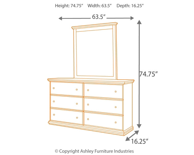 Maribel King/California King Panel Headboard with Mirrored Dresser and 2 Nightstands Milwaukee Furniture of Chicago - Furniture Store in Chicago Serving Humbolt Park, Roscoe Village, Avondale, & Homan Square