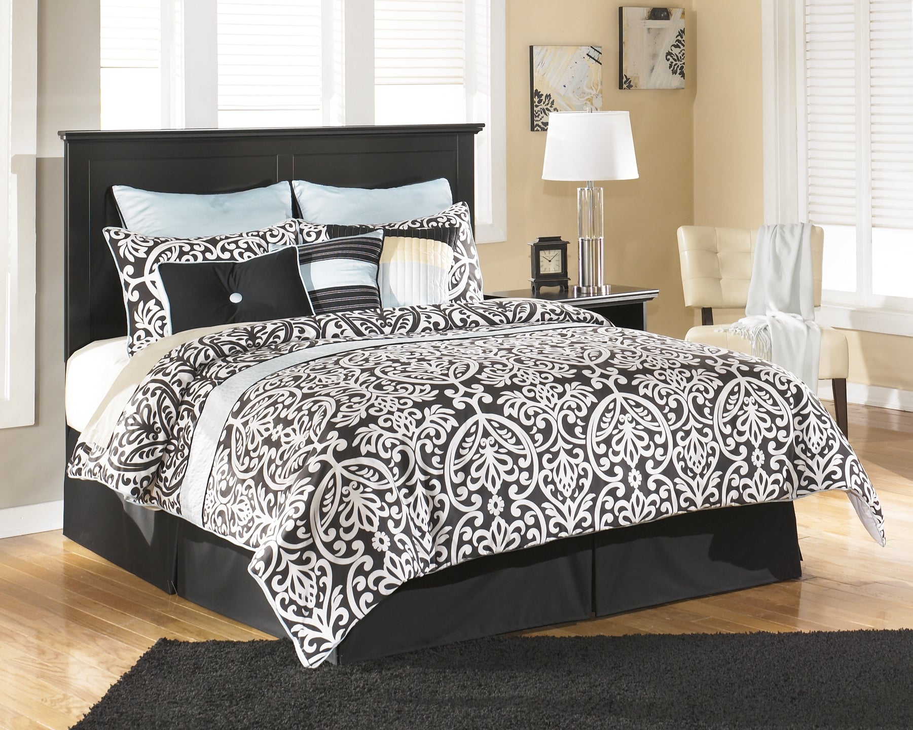 Maribel King/California King Panel Headboard with Mirrored Dresser and 2 Nightstands Milwaukee Furniture of Chicago - Furniture Store in Chicago Serving Humbolt Park, Roscoe Village, Avondale, & Homan Square