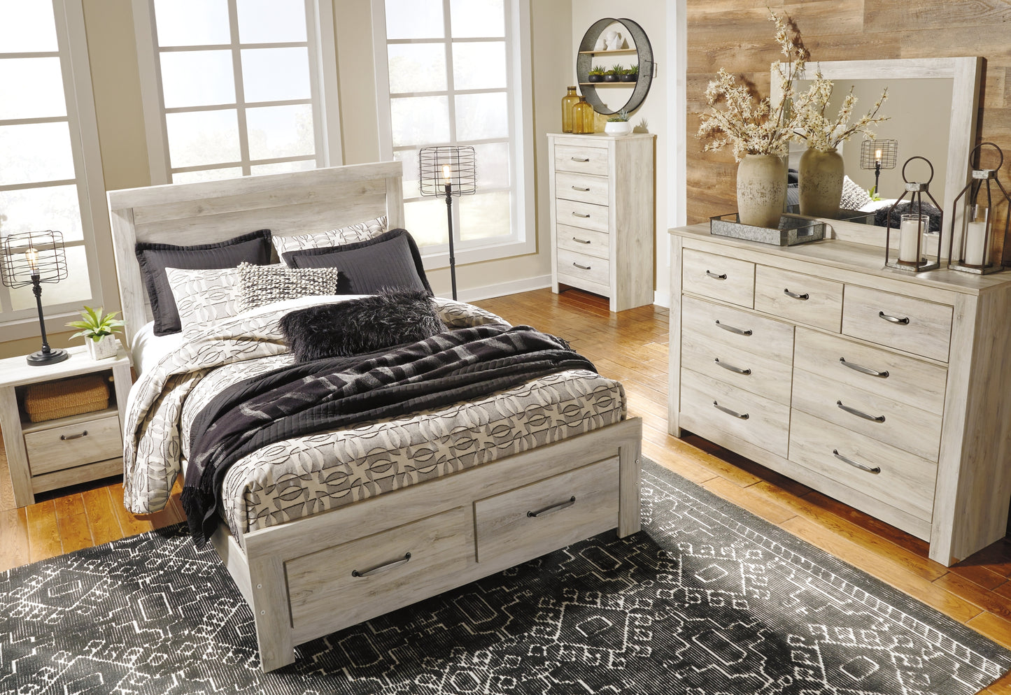 Bellaby Queen Panel Bed with 2 Nightstands Milwaukee Furniture of Chicago - Furniture Store in Chicago Serving Humbolt Park, Roscoe Village, Avondale, & Homan Square