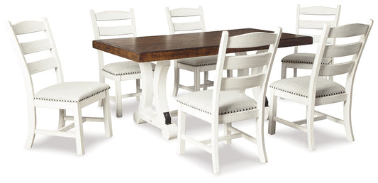 Valebeck Dining Table and 6 Chairs Milwaukee Furniture of Chicago - Furniture Store in Chicago Serving Humbolt Park, Roscoe Village, Avondale, & Homan Square
