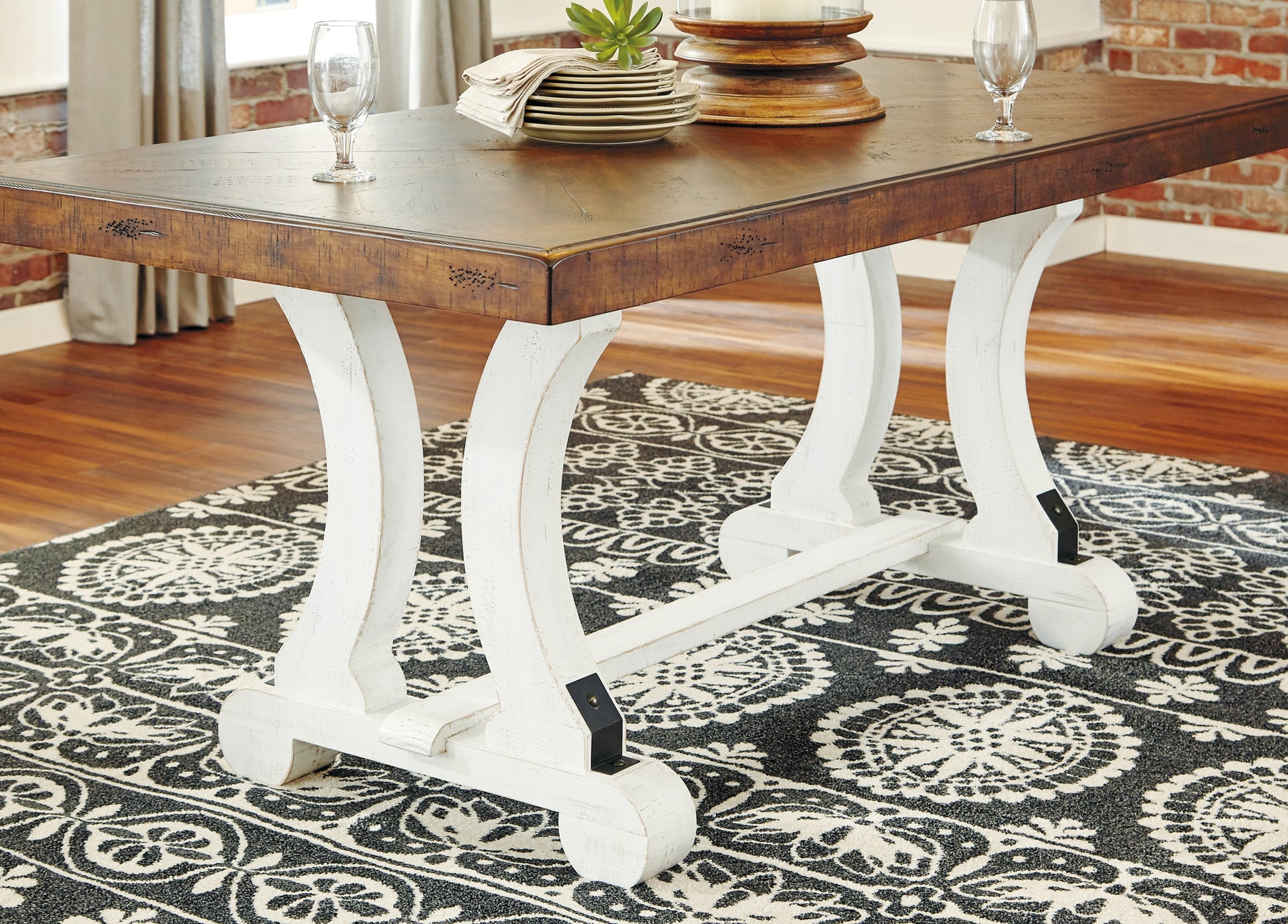 Valebeck Dining Table and 6 Chairs Milwaukee Furniture of Chicago - Furniture Store in Chicago Serving Humbolt Park, Roscoe Village, Avondale, & Homan Square