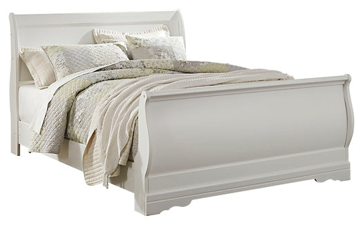 Anarasia Queen Sleigh Bed with Mirrored Dresser, Chest and Nightstand Milwaukee Furniture of Chicago - Furniture Store in Chicago Serving Humbolt Park, Roscoe Village, Avondale, & Homan Square