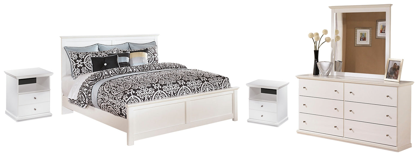 Bostwick Shoals King Panel Bed with Mirrored Dresser Milwaukee Furniture of Chicago - Furniture Store in Chicago Serving Humbolt Park, Roscoe Village, Avondale, & Homan Square