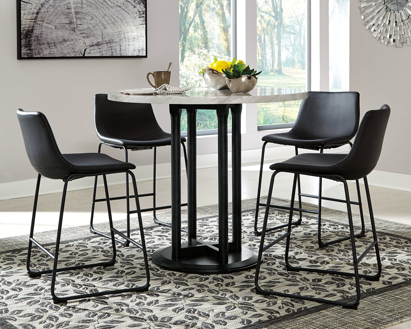 Centiar Counter Height Dining Table and 4 Barstools Milwaukee Furniture of Chicago - Furniture Store in Chicago Serving Humbolt Park, Roscoe Village, Avondale, & Homan Square