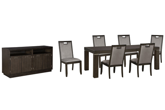 Hyndell Dining Table and 6 Chairs with Storage Milwaukee Furniture of Chicago - Furniture Store in Chicago Serving Humbolt Park, Roscoe Village, Avondale, & Homan Square