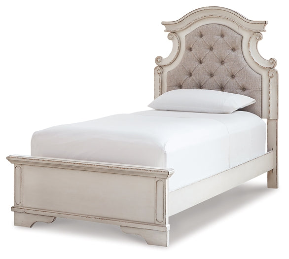 Realyn Twin Panel Bed with Mirrored Dresser Milwaukee Furniture of Chicago - Furniture Store in Chicago Serving Humbolt Park, Roscoe Village, Avondale, & Homan Square