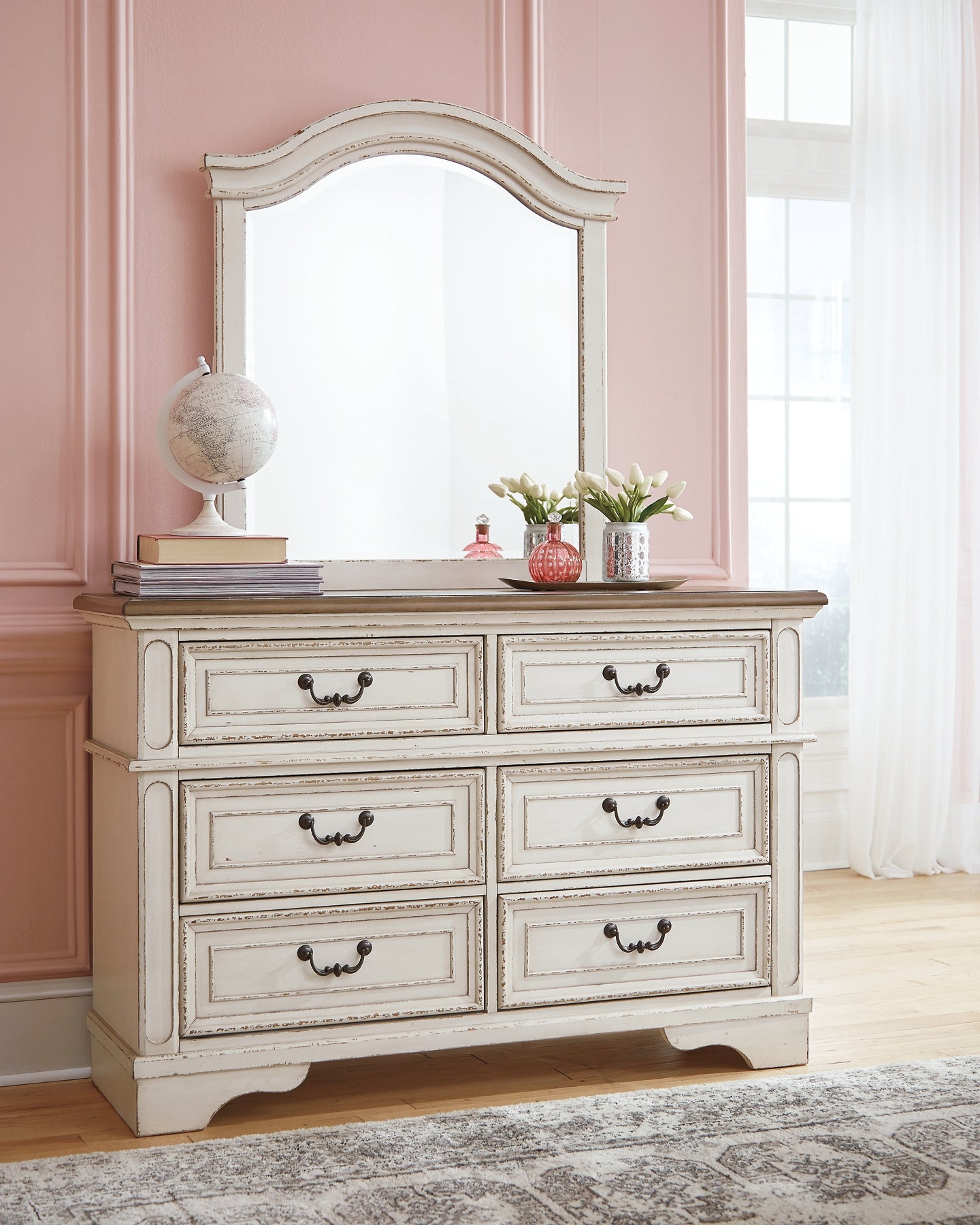 Realyn Twin Panel Bed with Mirrored Dresser Milwaukee Furniture of Chicago - Furniture Store in Chicago Serving Humbolt Park, Roscoe Village, Avondale, & Homan Square