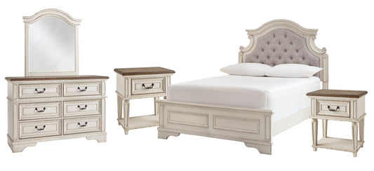 Realyn Full Panel Bed with Mirrored Dresser and 2 Nightstands Milwaukee Furniture of Chicago - Furniture Store in Chicago Serving Humbolt Park, Roscoe Village, Avondale, & Homan Square