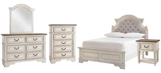 Realyn Full Panel Bed with Mirrored Dresser, Chest and Nightstand Milwaukee Furniture of Chicago - Furniture Store in Chicago Serving Humbolt Park, Roscoe Village, Avondale, & Homan Square