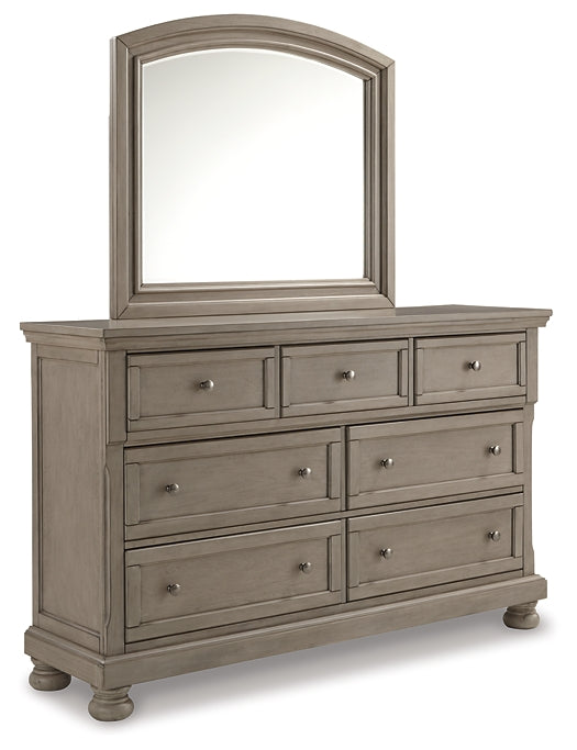 Lettner Queen Panel Bed with Mirrored Dresser and 2 Nightstands Milwaukee Furniture of Chicago - Furniture Store in Chicago Serving Humbolt Park, Roscoe Village, Avondale, & Homan Square