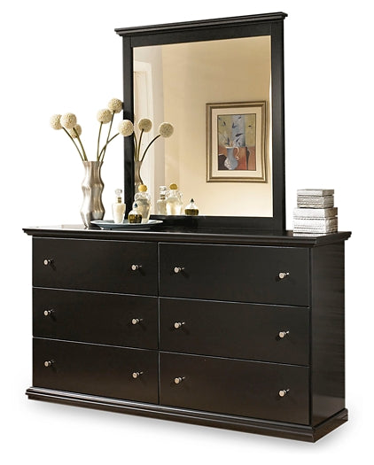 Maribel Twin Panel Headboard with Mirrored Dresser Milwaukee Furniture of Chicago - Furniture Store in Chicago Serving Humbolt Park, Roscoe Village, Avondale, & Homan Square