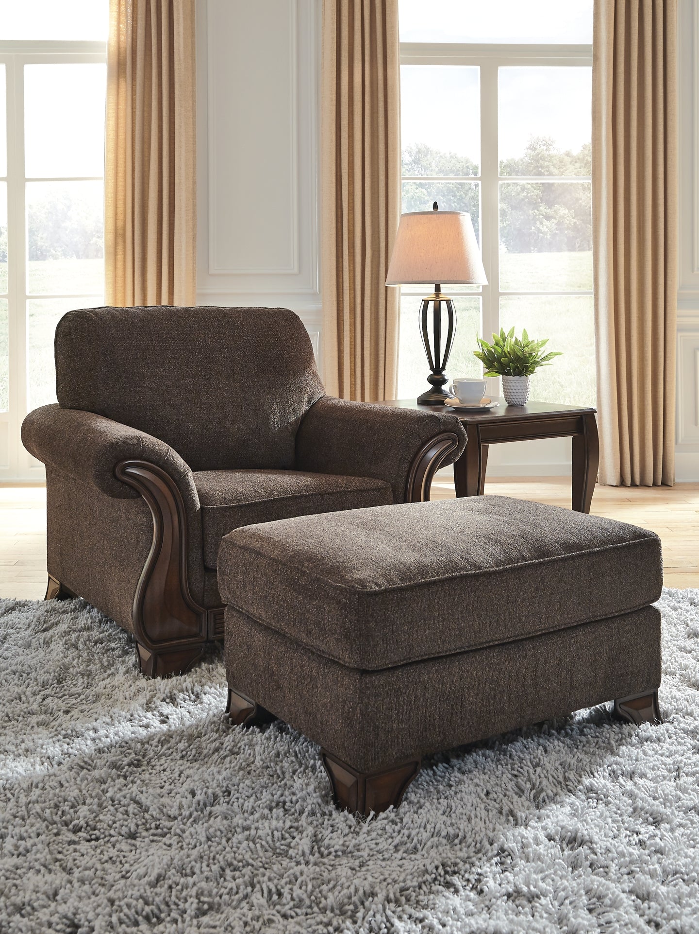 Miltonwood Chair and Ottoman Milwaukee Furniture of Chicago - Furniture Store in Chicago Serving Humbolt Park, Roscoe Village, Avondale, & Homan Square