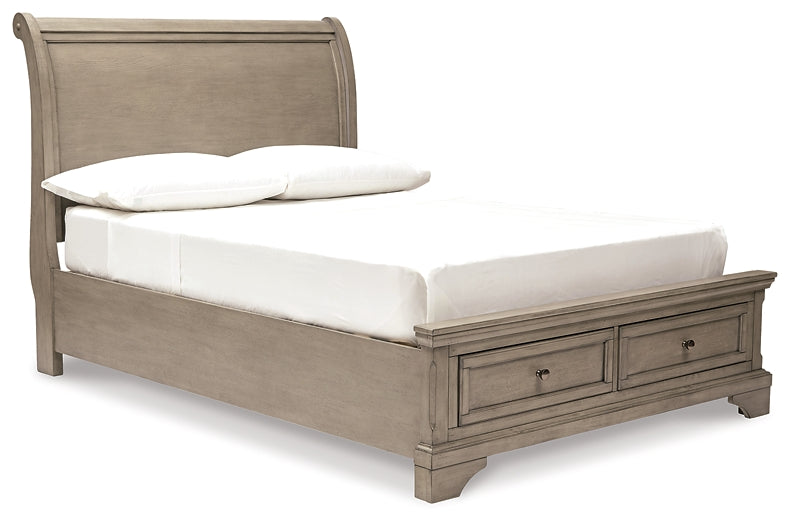 Lettner Full Sleigh Bed with Mirrored Dresser, Chest and Nightstand Milwaukee Furniture of Chicago - Furniture Store in Chicago Serving Humbolt Park, Roscoe Village, Avondale, & Homan Square
