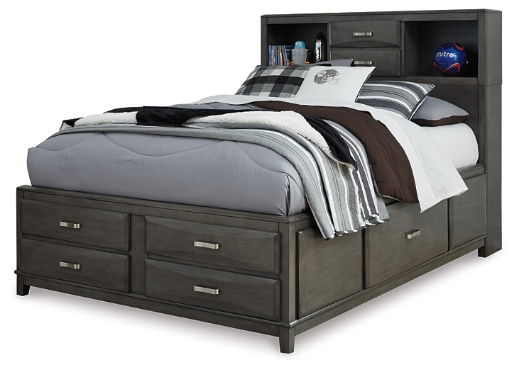 Caitbrook Queen Storage Bed with 8 Storage Drawers with Mirrored Dresser, Chest and Nightstand Milwaukee Furniture of Chicago - Furniture Store in Chicago Serving Humbolt Park, Roscoe Village, Avondale, & Homan Square