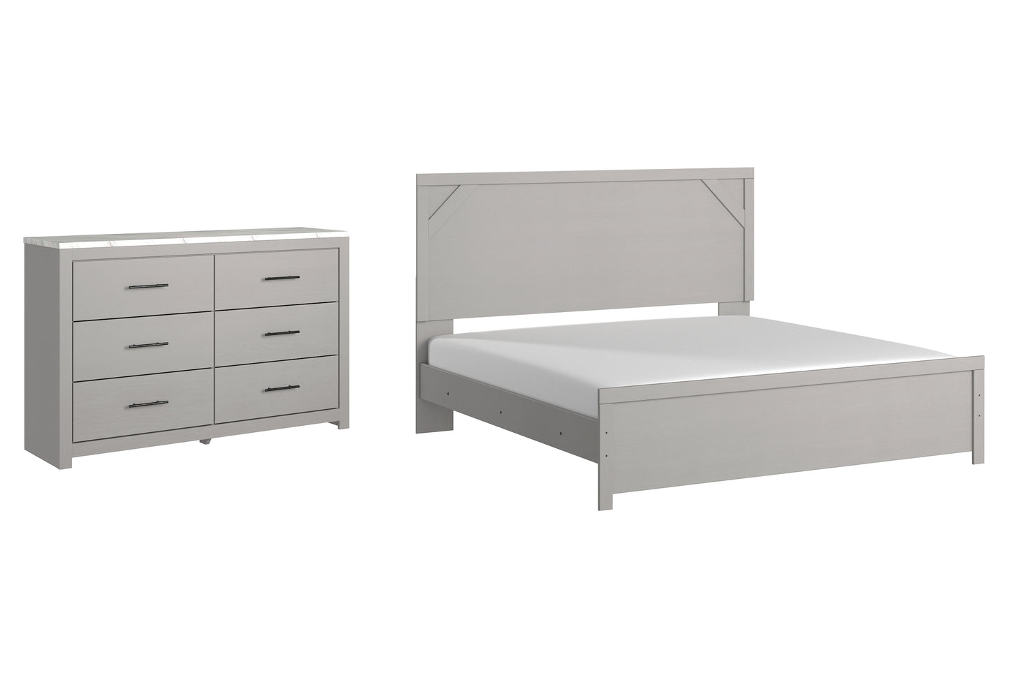 Cottonburg King Panel Bed with Dresser Milwaukee Furniture of Chicago - Furniture Store in Chicago Serving Humbolt Park, Roscoe Village, Avondale, & Homan Square