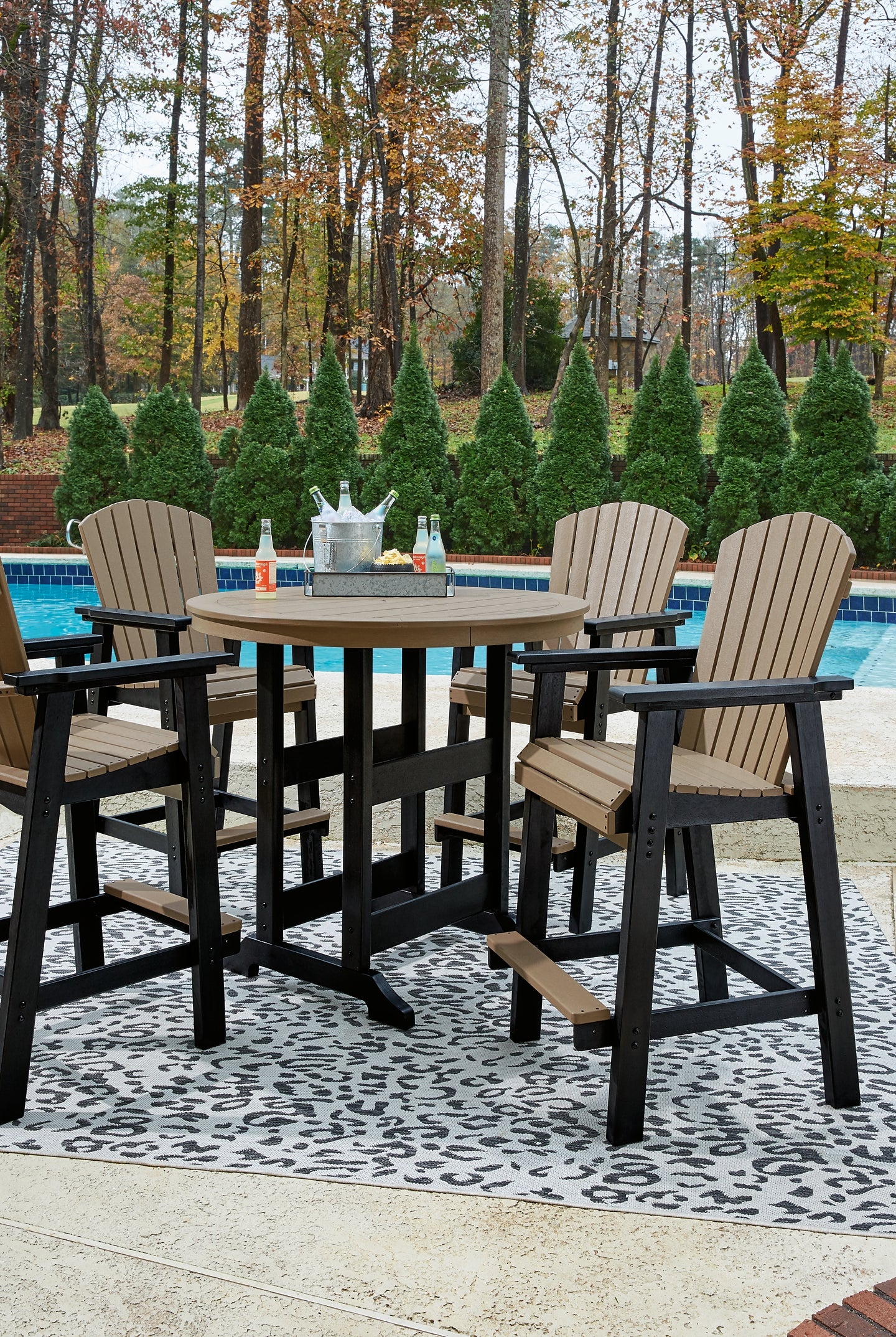 Fairen Trail Outdoor Bar Table and 4 Barstools Milwaukee Furniture of Chicago - Furniture Store in Chicago Serving Humbolt Park, Roscoe Village, Avondale, & Homan Square