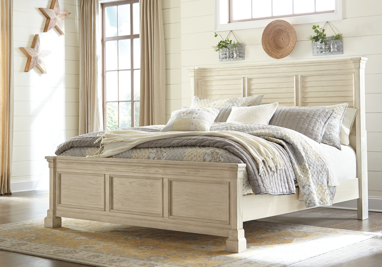 Bolanburg California King Panel Bed with Mirrored Dresser Milwaukee Furniture of Chicago - Furniture Store in Chicago Serving Humbolt Park, Roscoe Village, Avondale, & Homan Square