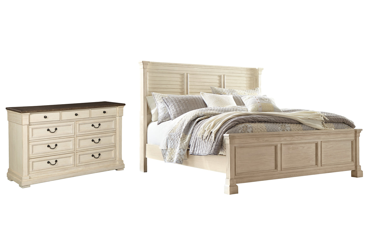 Bolanburg King Panel Bed with Dresser Milwaukee Furniture of Chicago - Furniture Store in Chicago Serving Humbolt Park, Roscoe Village, Avondale, & Homan Square