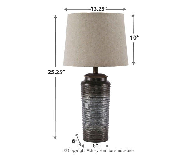 Norbert Metal Table Lamp (2/CN) Milwaukee Furniture of Chicago - Furniture Store in Chicago Serving Humbolt Park, Roscoe Village, Avondale, & Homan Square