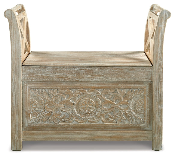 Fossil Ridge Accent Bench Milwaukee Furniture of Chicago - Furniture Store in Chicago Serving Humbolt Park, Roscoe Village, Avondale, & Homan Square