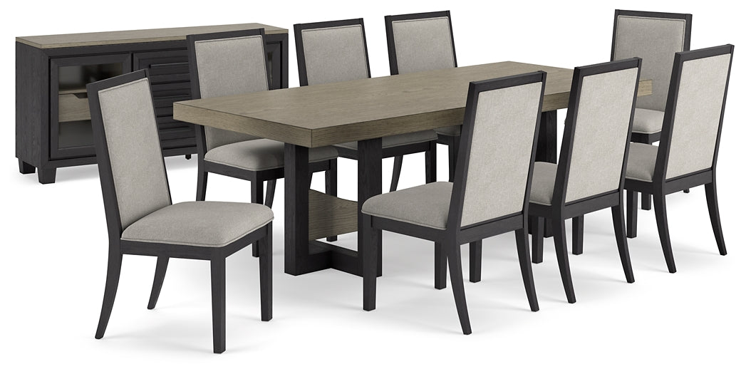 Foyland Dining Table and 8 Chairs with Storage Milwaukee Furniture of Chicago - Furniture Store in Chicago Serving Humbolt Park, Roscoe Village, Avondale, & Homan Square