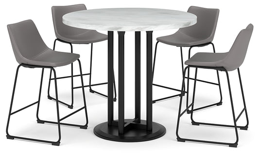 Centiar Counter Height Dining Table and 4 Barstools Milwaukee Furniture of Chicago - Furniture Store in Chicago Serving Humbolt Park, Roscoe Village, Avondale, & Homan Square