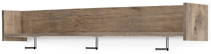 Oliah Wall Mounted Coat Rack w/Shelf Milwaukee Furniture of Chicago - Furniture Store in Chicago Serving Humbolt Park, Roscoe Village, Avondale, & Homan Square