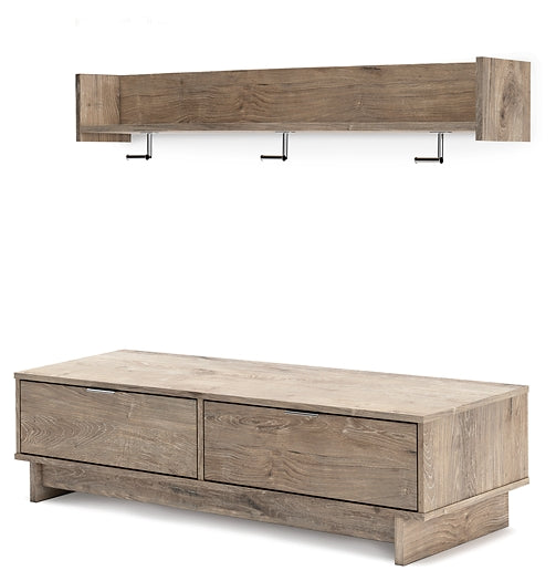 Oliah Bench with Coat Rack Milwaukee Furniture of Chicago - Furniture Store in Chicago Serving Humbolt Park, Roscoe Village, Avondale, & Homan Square