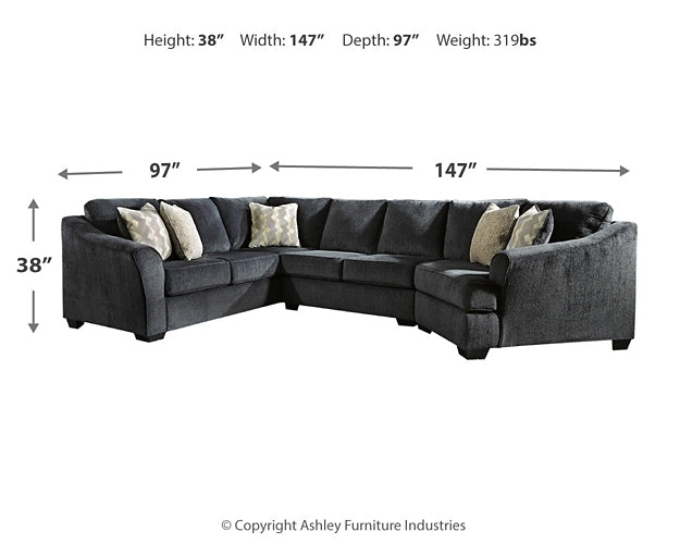 Eltmann 3-Piece Sectional with Cuddler Milwaukee Furniture of Chicago - Furniture Store in Chicago Serving Humbolt Park, Roscoe Village, Avondale, & Homan Square