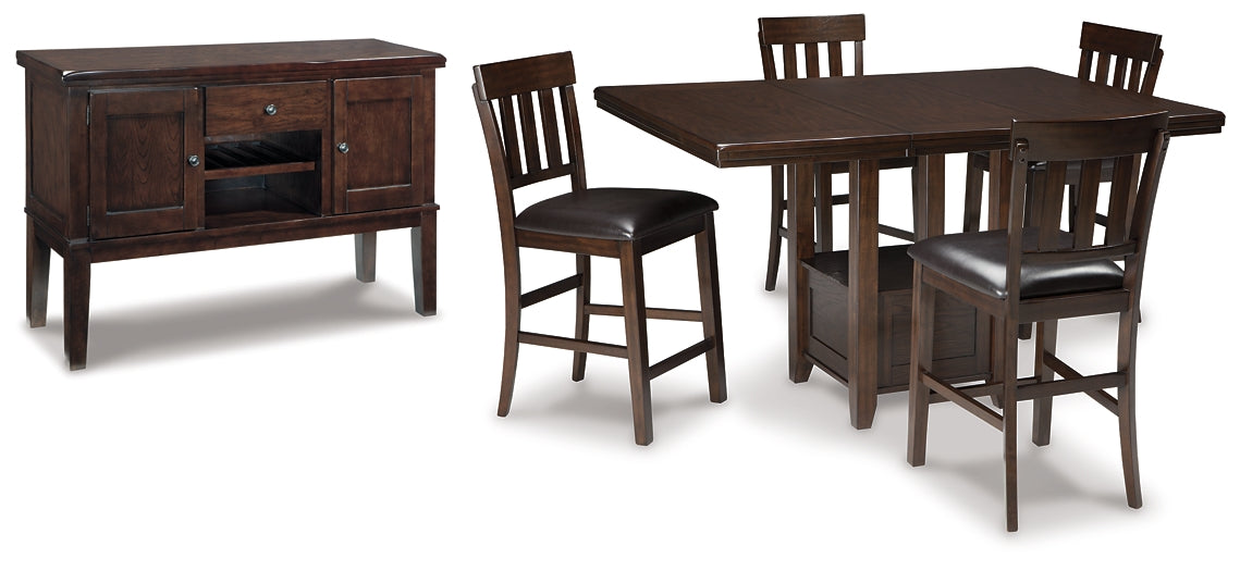 Haddigan Counter Height Dining Table and 4 Barstools with Storage Milwaukee Furniture of Chicago - Furniture Store in Chicago Serving Humbolt Park, Roscoe Village, Avondale, & Homan Square