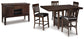 Haddigan Counter Height Dining Table and 4 Barstools with Storage Milwaukee Furniture of Chicago - Furniture Store in Chicago Serving Humbolt Park, Roscoe Village, Avondale, & Homan Square