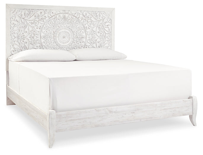 Paxberry King Panel Bed with Mirrored Dresser, Chest and 2 Nightstands Milwaukee Furniture of Chicago - Furniture Store in Chicago Serving Humbolt Park, Roscoe Village, Avondale, & Homan Square