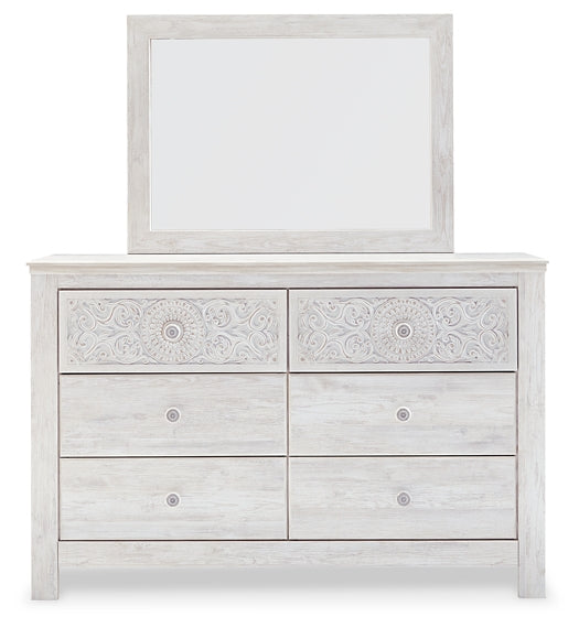 Paxberry King Panel Bed with Mirrored Dresser and Chest Milwaukee Furniture of Chicago - Furniture Store in Chicago Serving Humbolt Park, Roscoe Village, Avondale, & Homan Square
