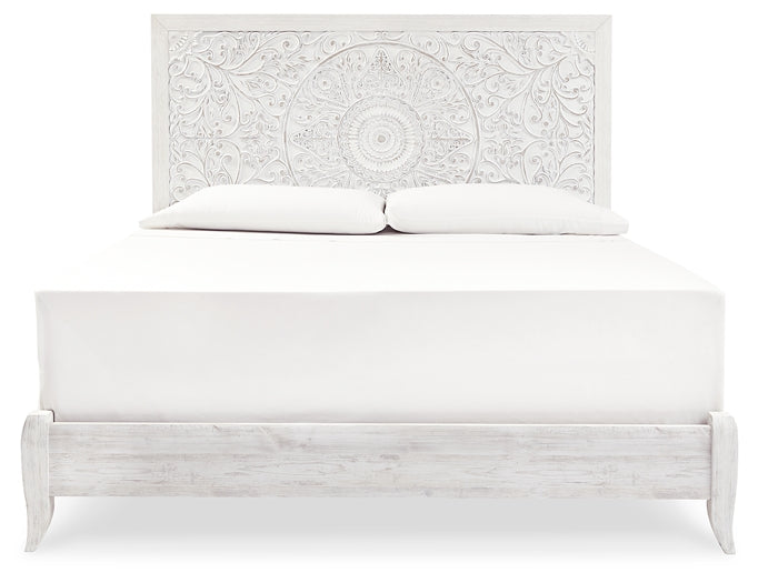 Paxberry King Panel Bed with Mirrored Dresser and Chest Milwaukee Furniture of Chicago - Furniture Store in Chicago Serving Humbolt Park, Roscoe Village, Avondale, & Homan Square