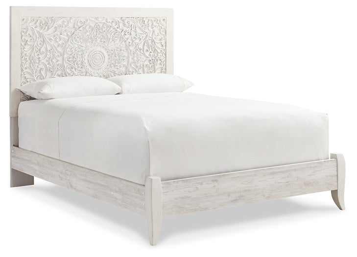 Paxberry Queen Panel Bed with Mirrored Dresser, Chest and 2 Nightstands Milwaukee Furniture of Chicago - Furniture Store in Chicago Serving Humbolt Park, Roscoe Village, Avondale, & Homan Square