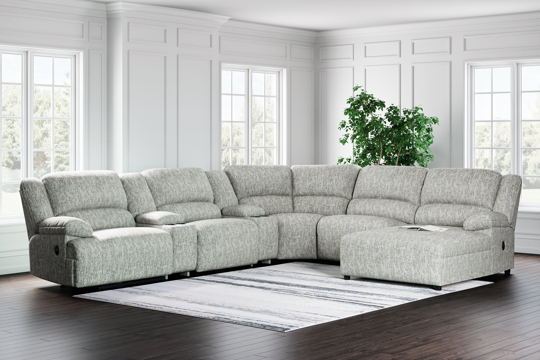 McClelland 7-Piece Reclining Sectional with Chaise Milwaukee Furniture of Chicago - Furniture Store in Chicago Serving Humbolt Park, Roscoe Village, Avondale, & Homan Square