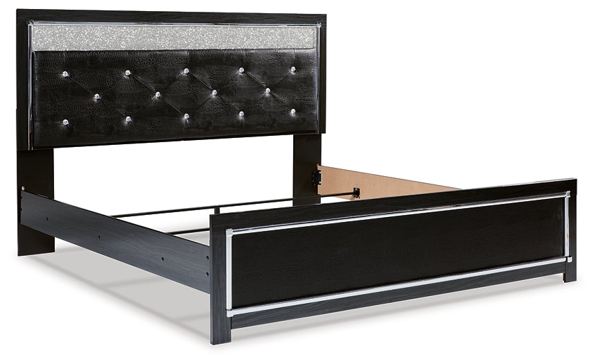Kaydell King Upholstered Panel Bed with Mirrored Dresser Milwaukee Furniture of Chicago - Furniture Store in Chicago Serving Humbolt Park, Roscoe Village, Avondale, & Homan Square