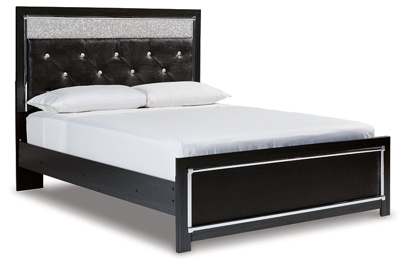 Kaydell Queen Upholstered Panel Bed with Mirrored Dresser, Chest and Nightstand Milwaukee Furniture of Chicago - Furniture Store in Chicago Serving Humbolt Park, Roscoe Village, Avondale, & Homan Square