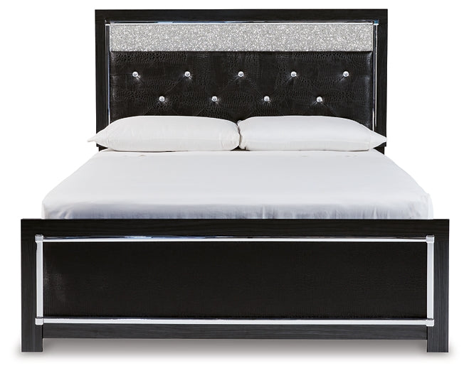 Kaydell Queen Upholstered Panel Bed with Mirrored Dresser, Chest and Nightstand Milwaukee Furniture of Chicago - Furniture Store in Chicago Serving Humbolt Park, Roscoe Village, Avondale, & Homan Square