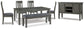 Hallanden Dining Table and 4 Chairs and Bench with Storage Milwaukee Furniture of Chicago - Furniture Store in Chicago Serving Humbolt Park, Roscoe Village, Avondale, & Homan Square