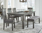 Hallanden Dining Table and 4 Chairs and Bench with Storage Milwaukee Furniture of Chicago - Furniture Store in Chicago Serving Humbolt Park, Roscoe Village, Avondale, & Homan Square