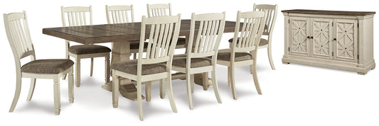 Bolanburg Dining Table and 8 Chairs with Storage Milwaukee Furniture of Chicago - Furniture Store in Chicago Serving Humbolt Park, Roscoe Village, Avondale, & Homan Square