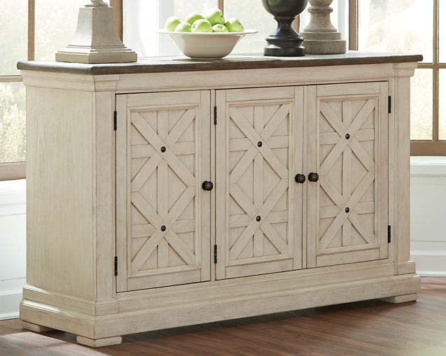 Bolanburg Dining Table and 8 Chairs with Storage Milwaukee Furniture of Chicago - Furniture Store in Chicago Serving Humbolt Park, Roscoe Village, Avondale, & Homan Square