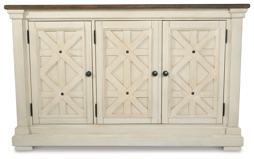 Bolanburg Dining Table and 8 Chairs with Storage Milwaukee Furniture of Chicago - Furniture Store in Chicago Serving Humbolt Park, Roscoe Village, Avondale, & Homan Square